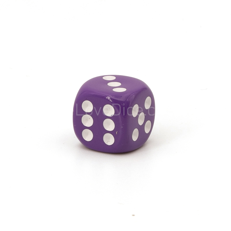 10mm Würfel in lila / weiß Satt
