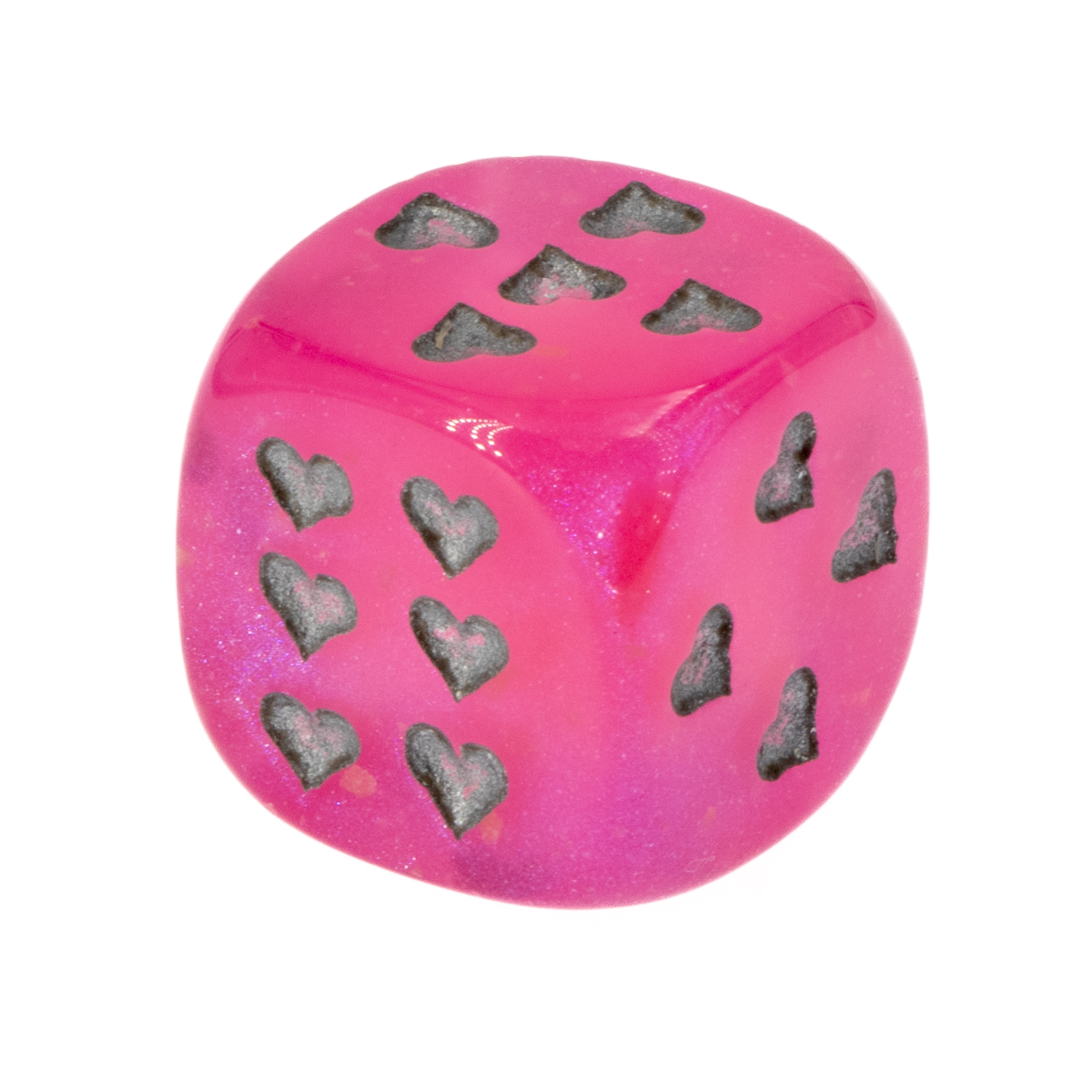 Herz Würfel in Pink / silber Borealis
