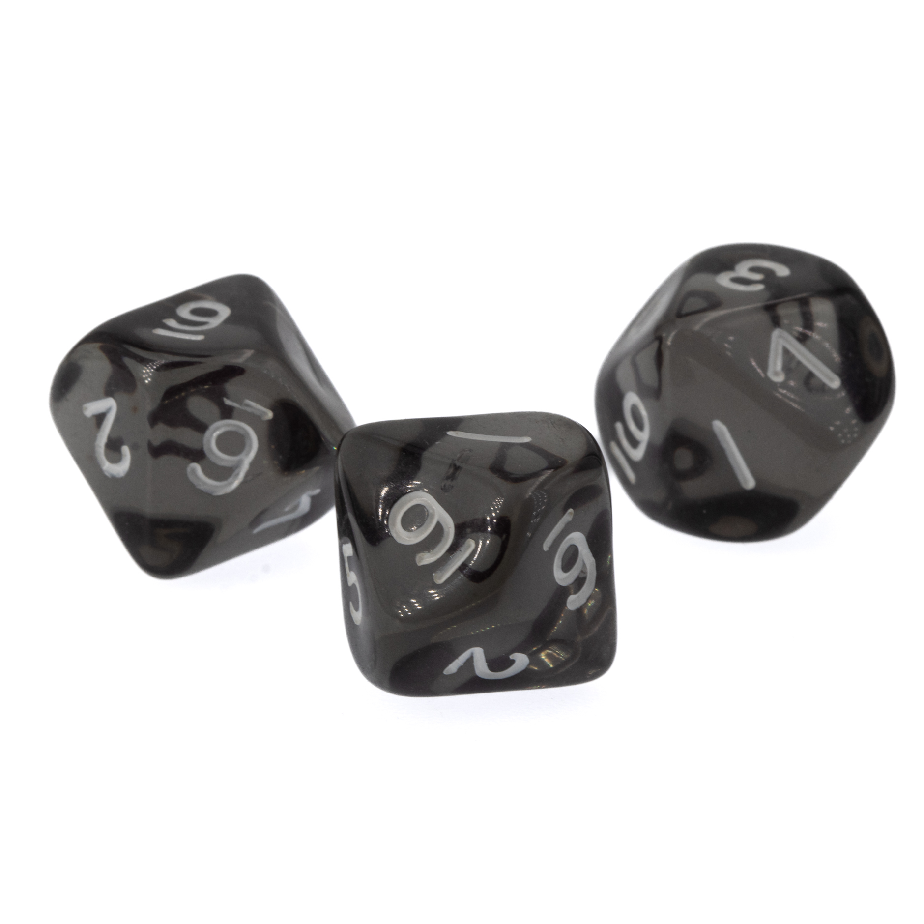 W10 Würfel in grau / weiß Transparent