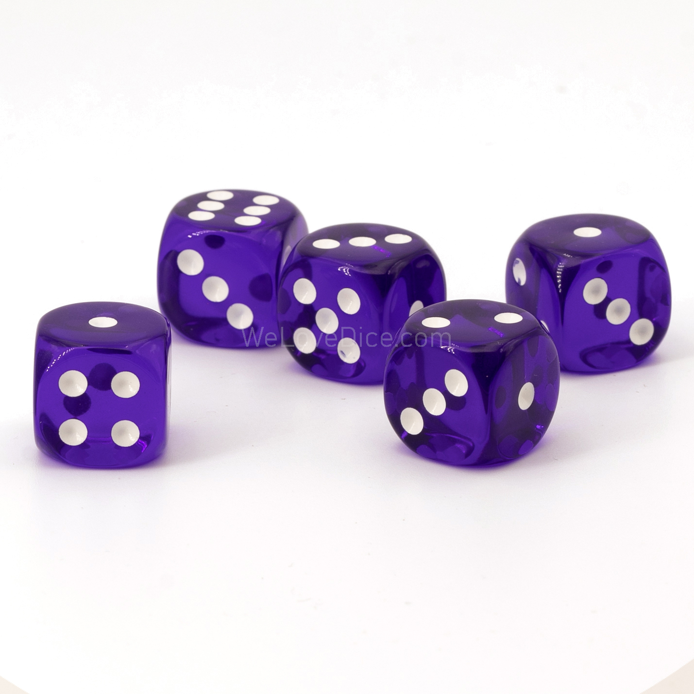 10mm Würfel in lila / weiß Transparent