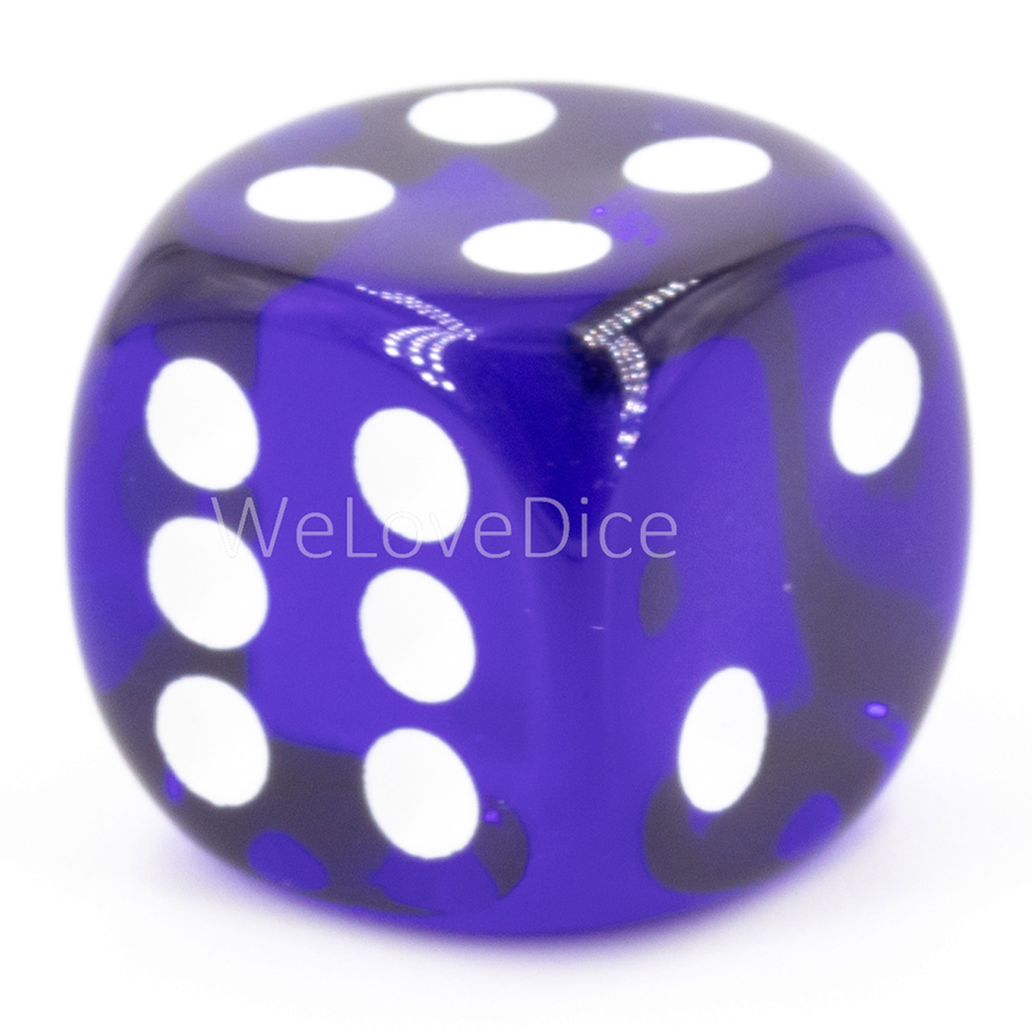 25mm Würfel in dunkelblau / weiß Transparent