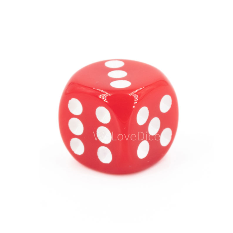 14mm Würfel in rot / weiß Seide