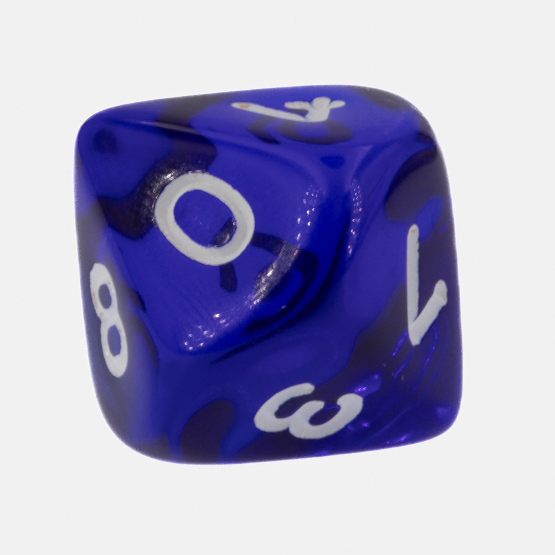 W10 Würfel in dunkelblau / weiß Transparent