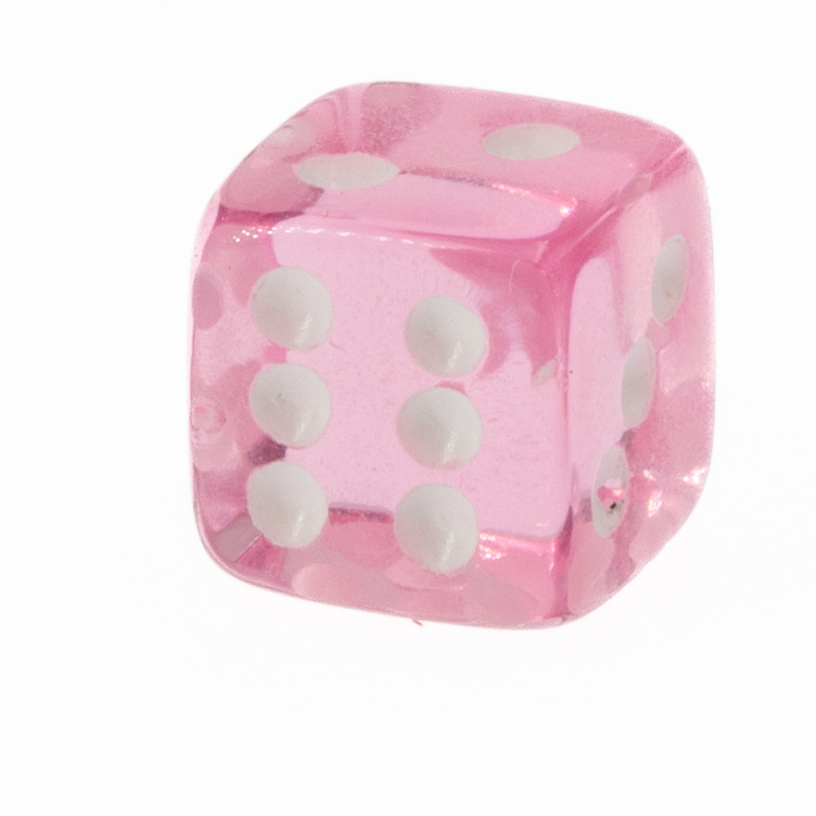 8mm Würfel in rosa / weiß Transparent