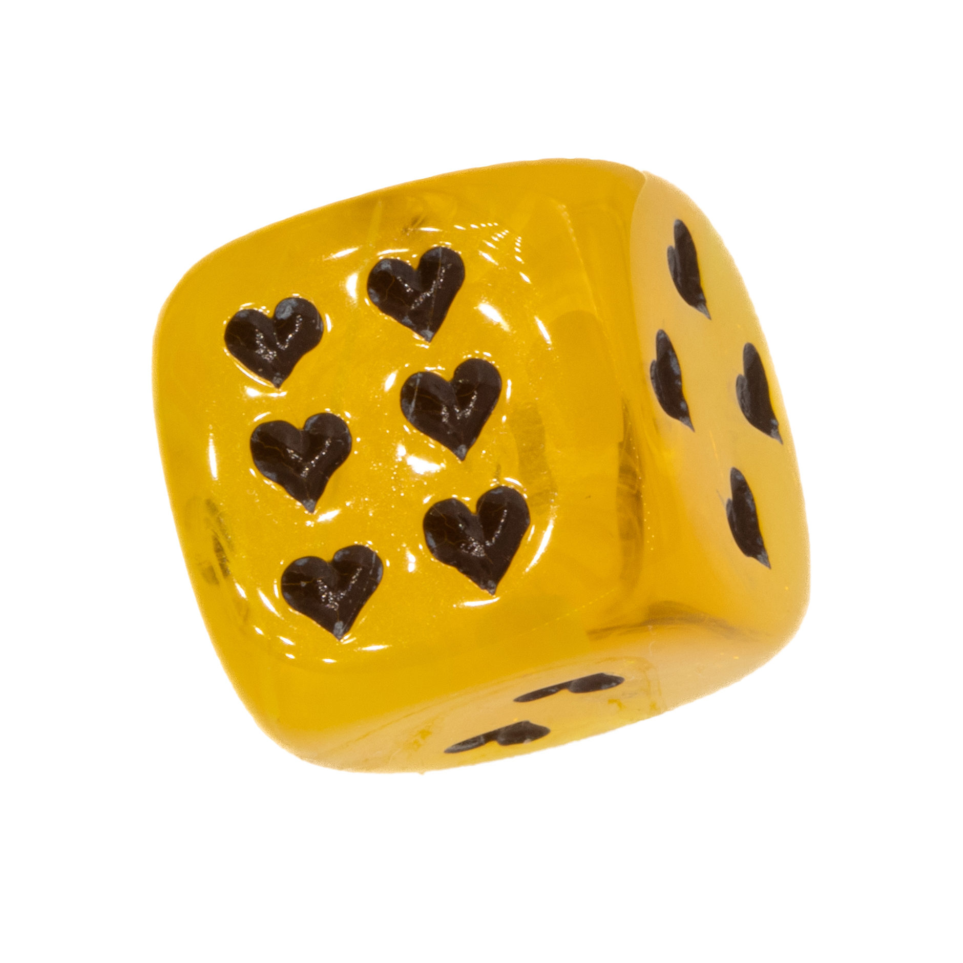 Herz Würfel in löwenzahn gelb / schwarz Marmor