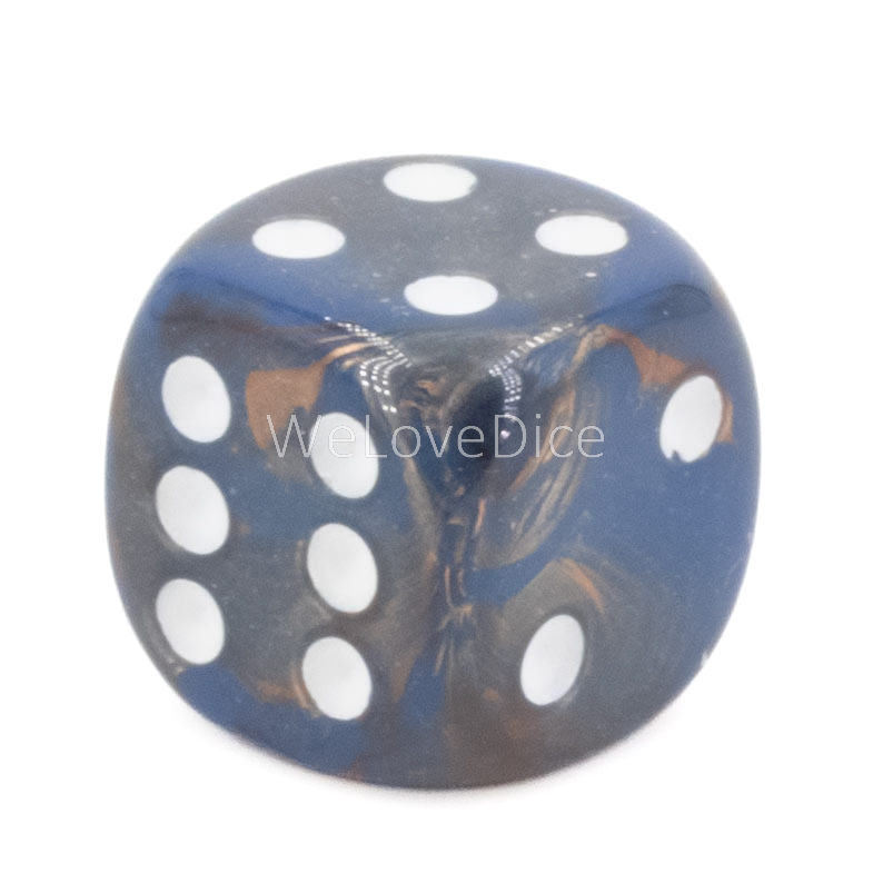 16mm Würfel in blaugold / weiß Marmor