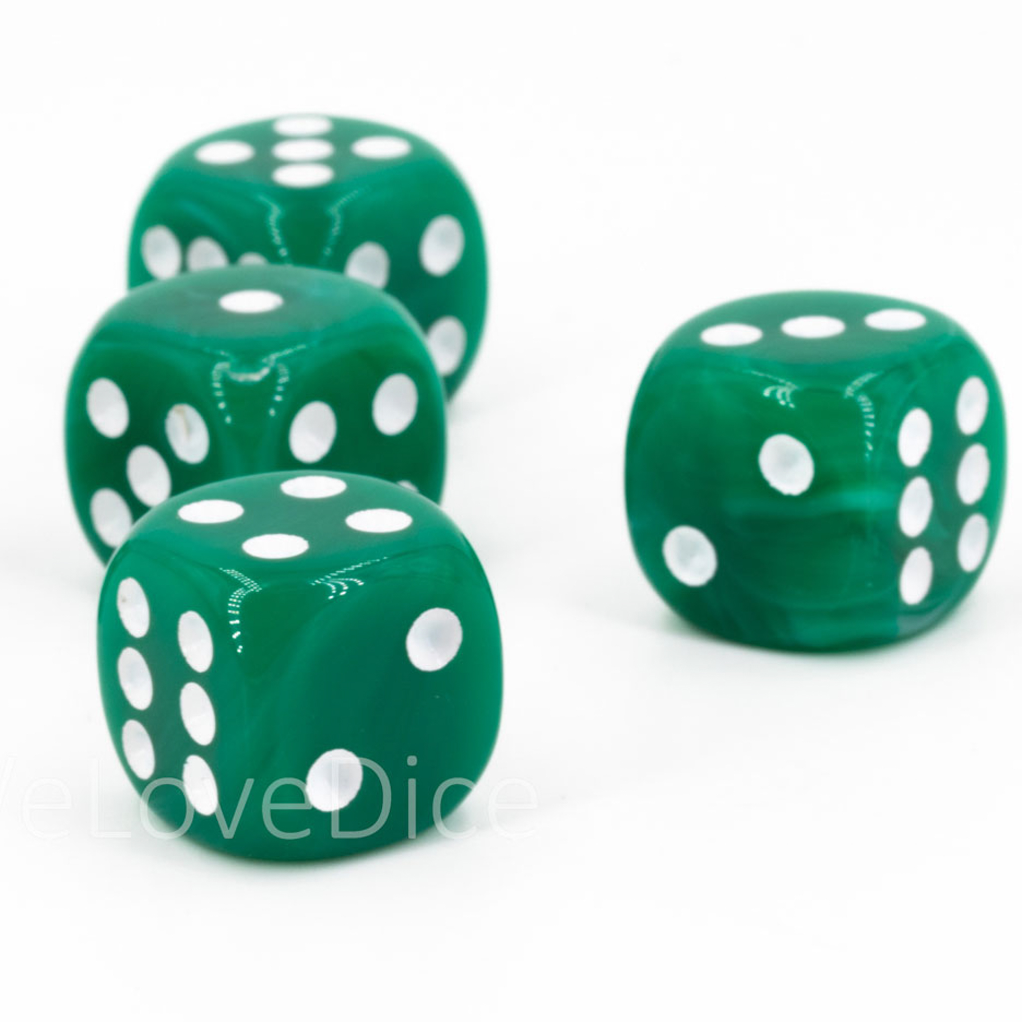 10mm Würfel in grün / weiß Marmor