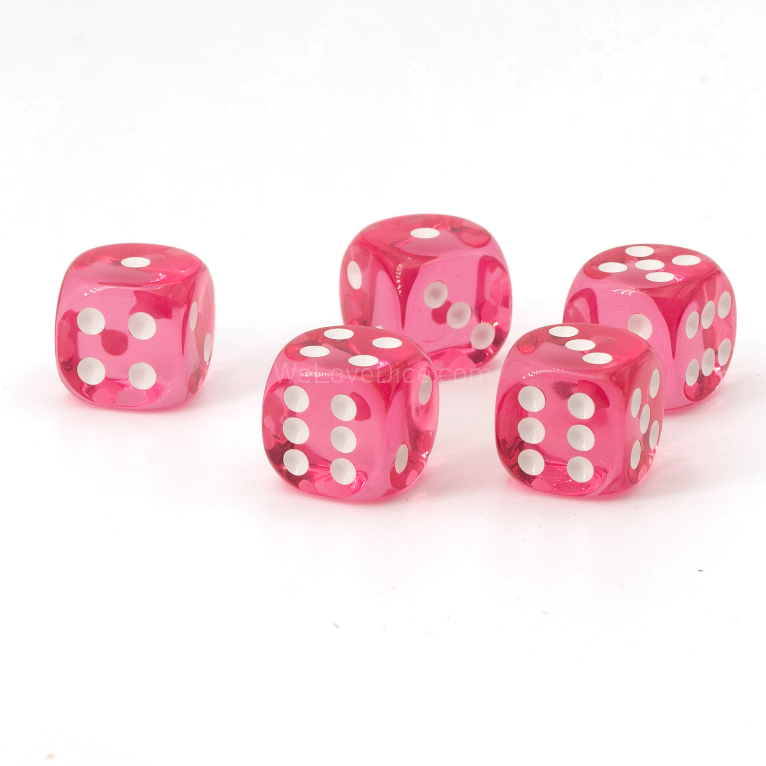 16mm Würfel in rosa / weiß Transparent