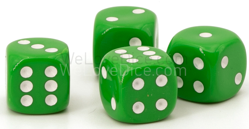 30mm Würfel in hellgrün / weiß Satt