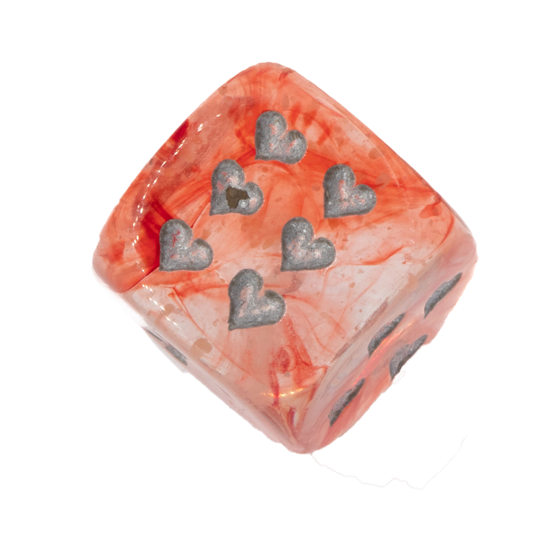 Herz Würfel in Rot / silber Nebula®