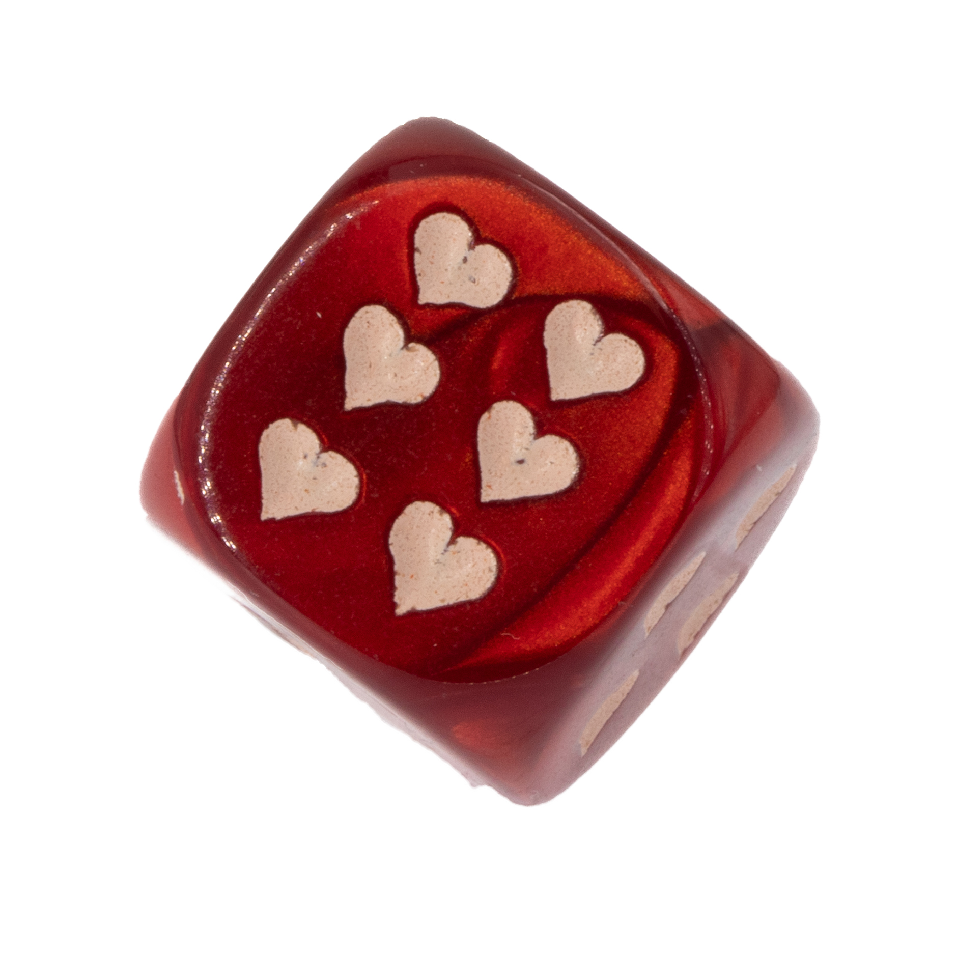 Herz Würfel in rot / weiss Seide