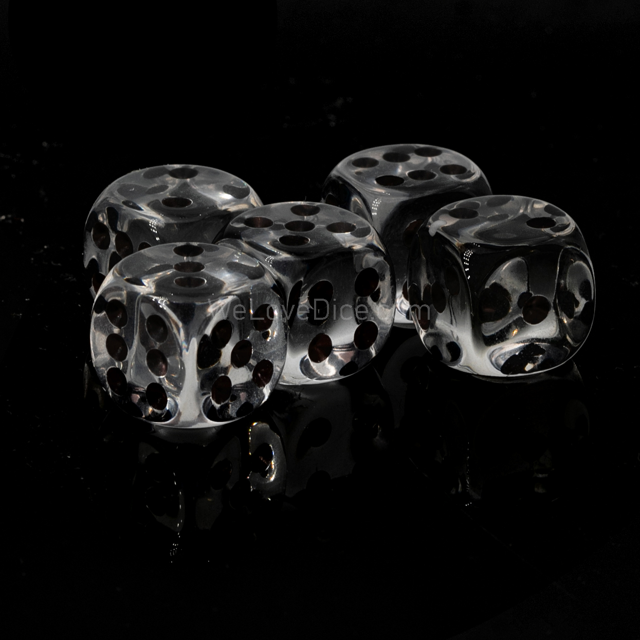 10mm Würfel in glasklar transparent / schwarz Transparent