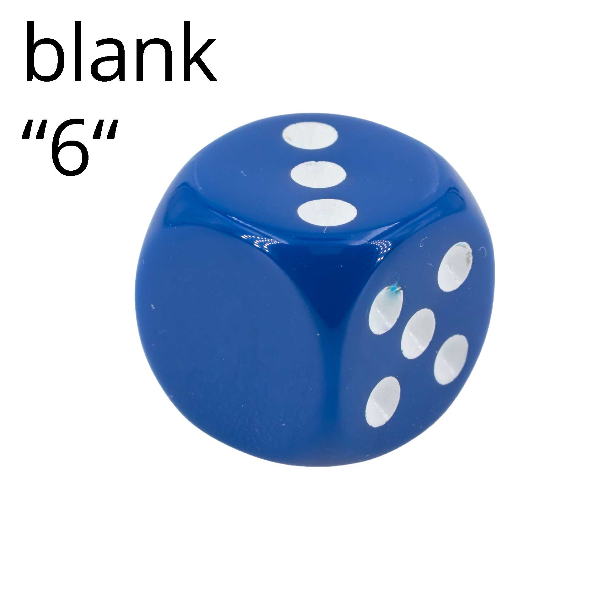 16mm Würfel in dunkelblau / weiß Satt ohne "6"