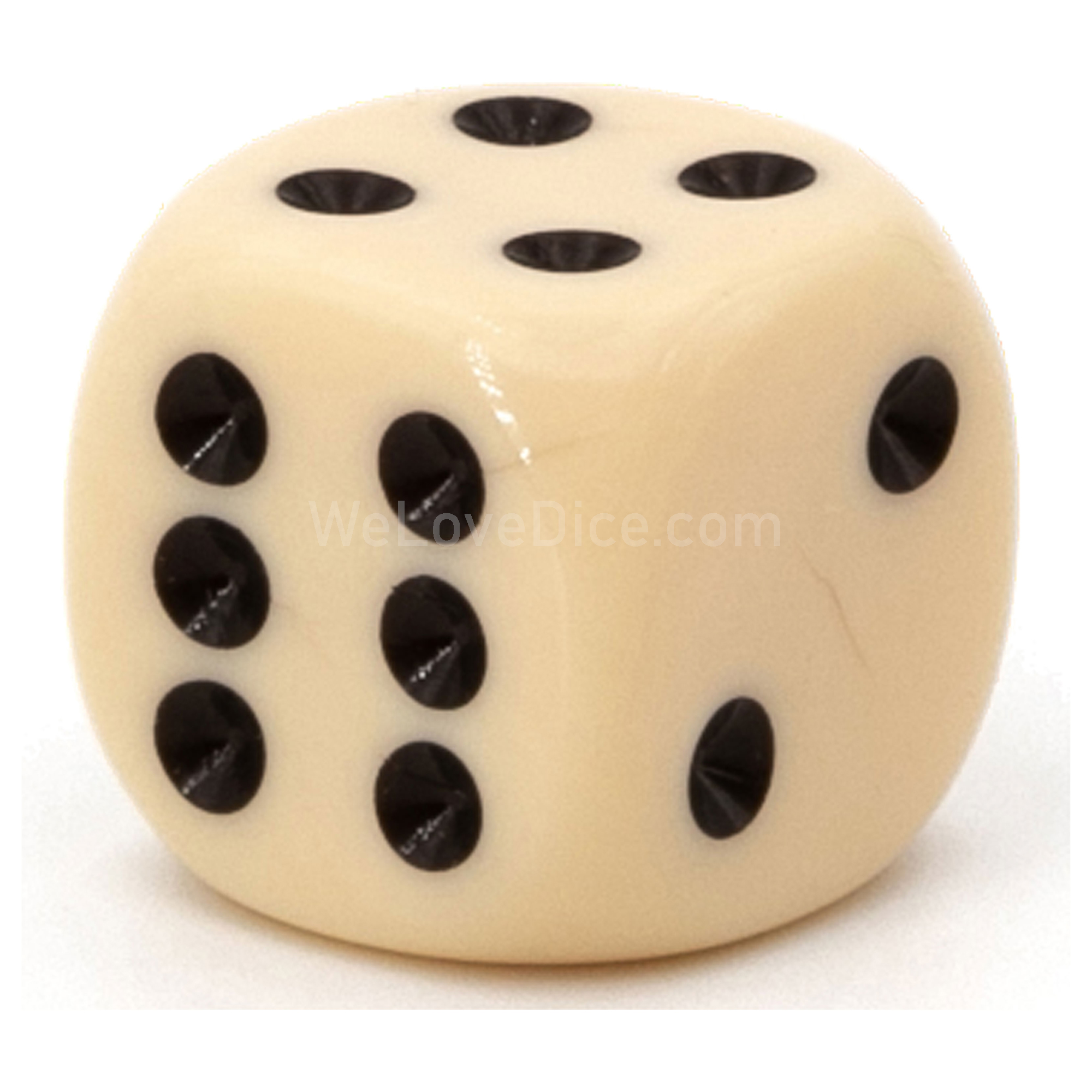 25mm Würfel in elfenbein / schwarz Satt