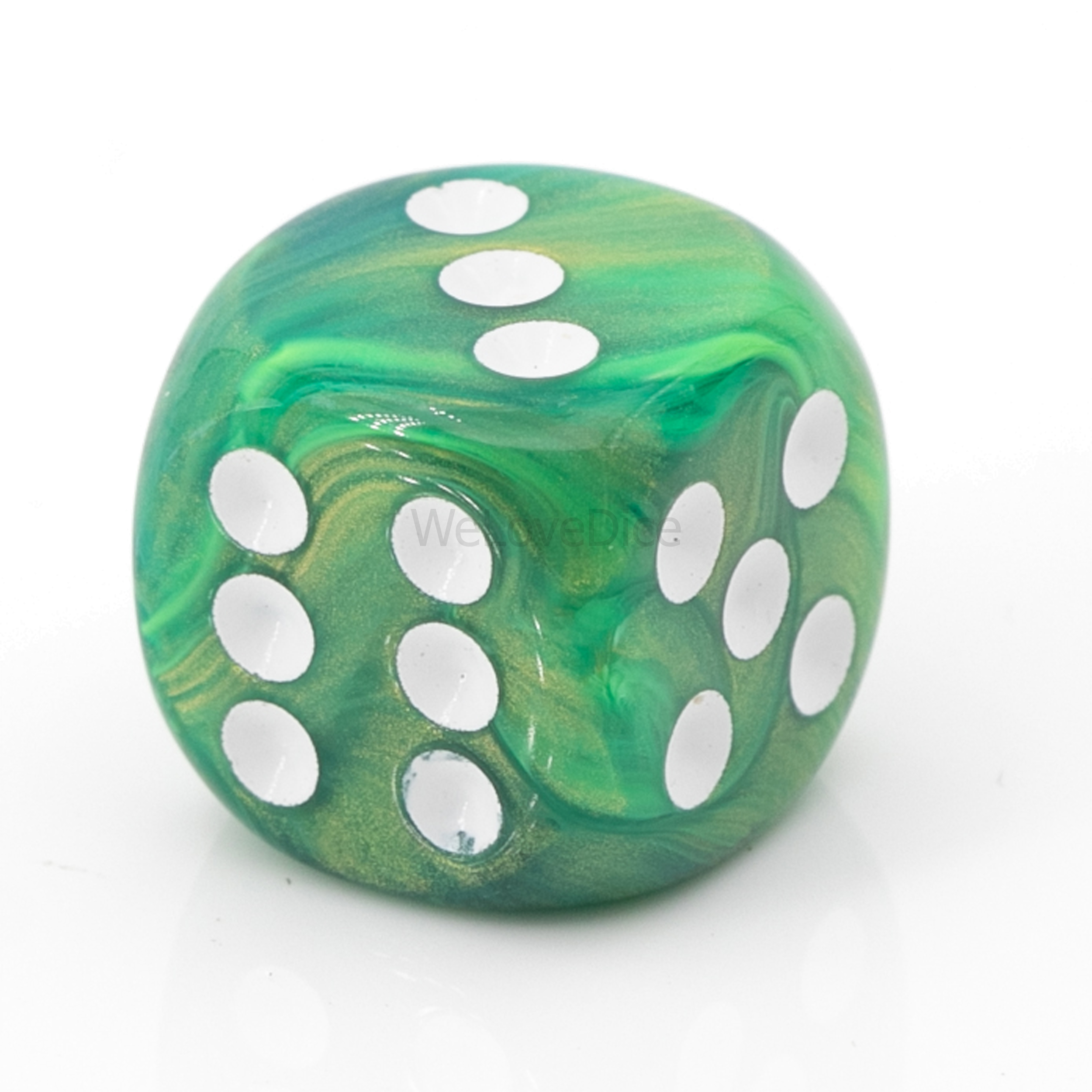 16mm Würfel in goldgrün / weiß Marmor