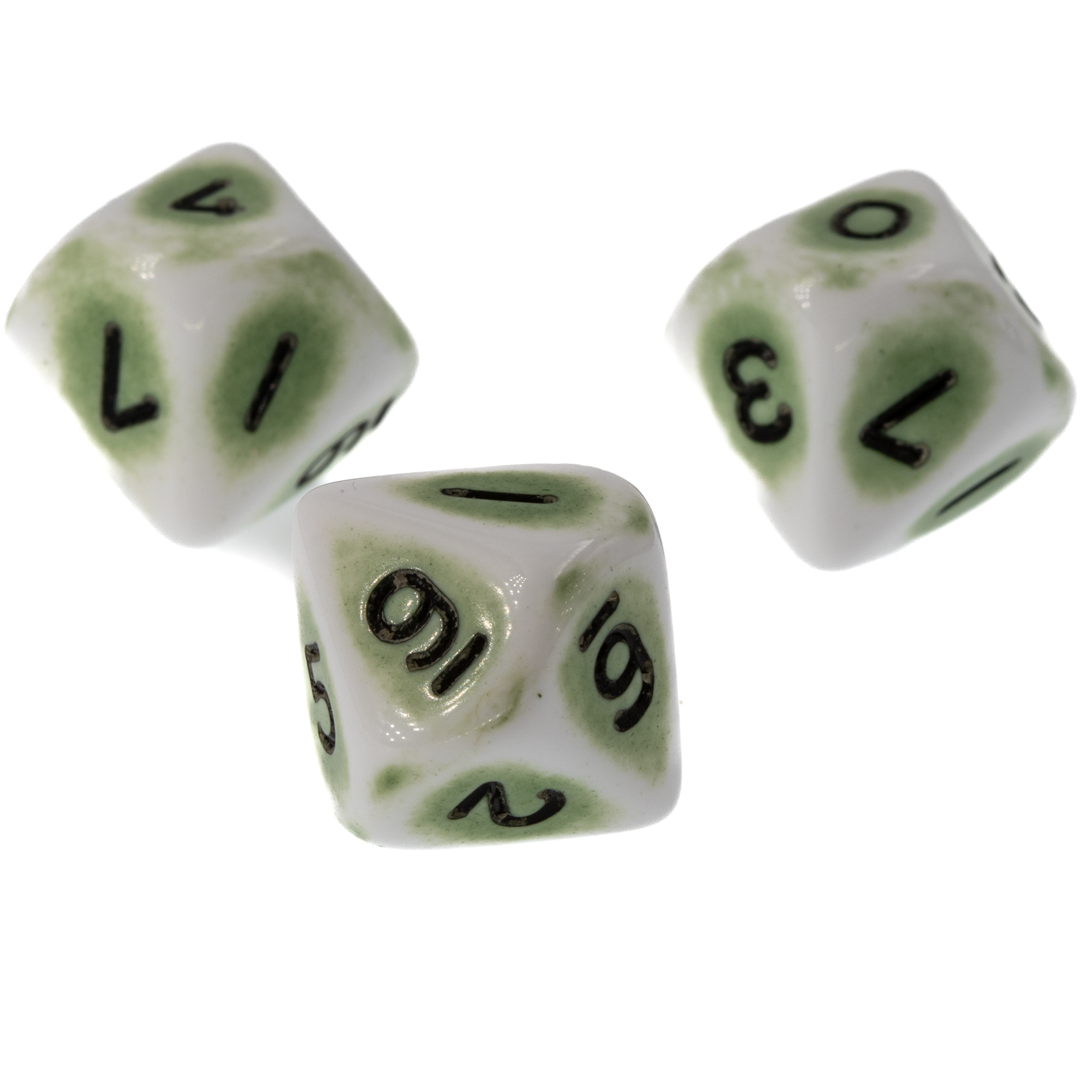 W10 Würfel in grün / black Satt