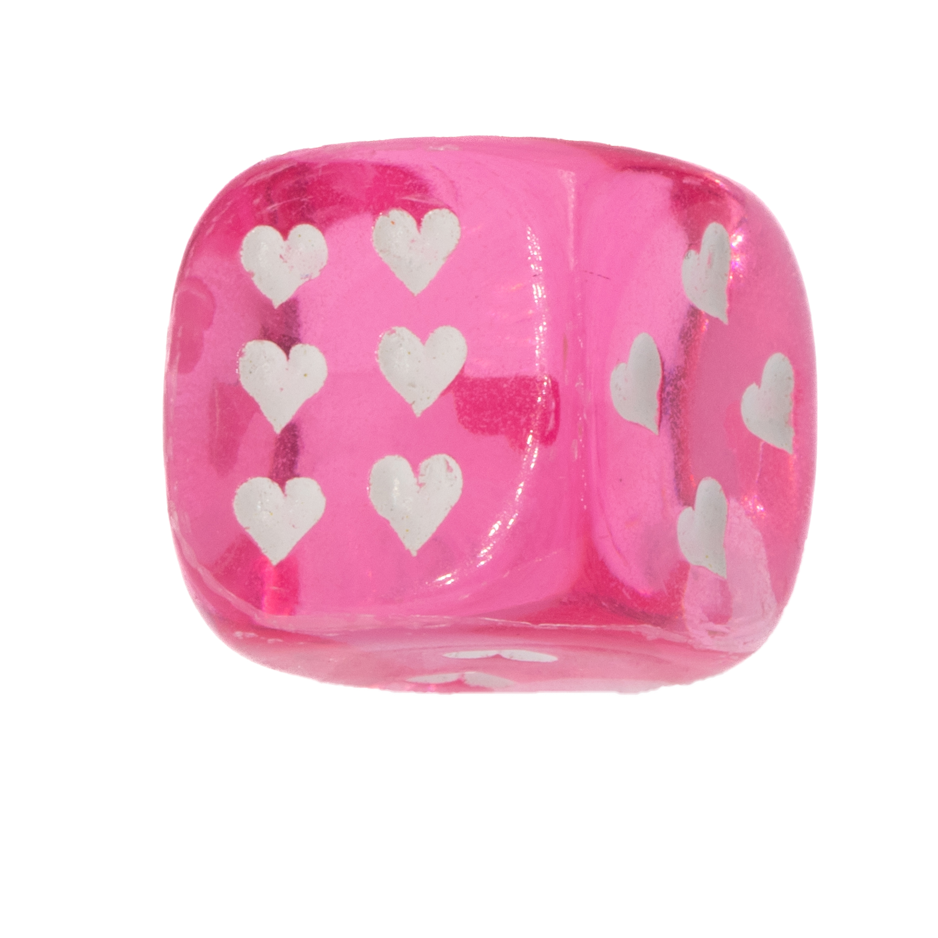 Herz Würfel in rosa / weiß Transparent