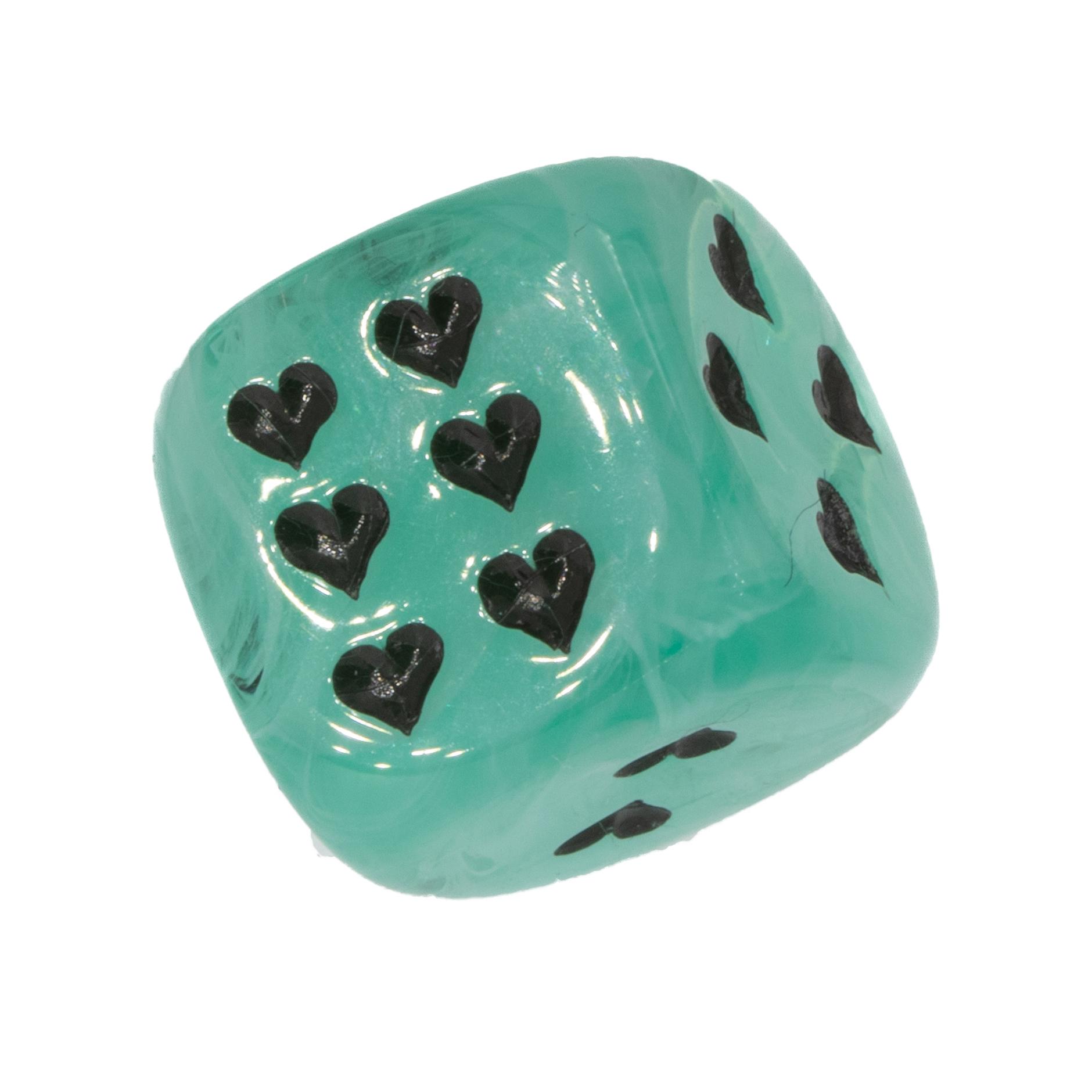 Herz Würfel in rauchiges jade / schwarz Marmor