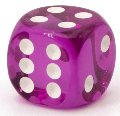 10mm Würfel in flieder / weiß Transparent