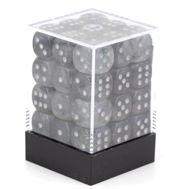 Borealis Light smoke / silber 12mm W6 Würfel Set (36 Würfel)