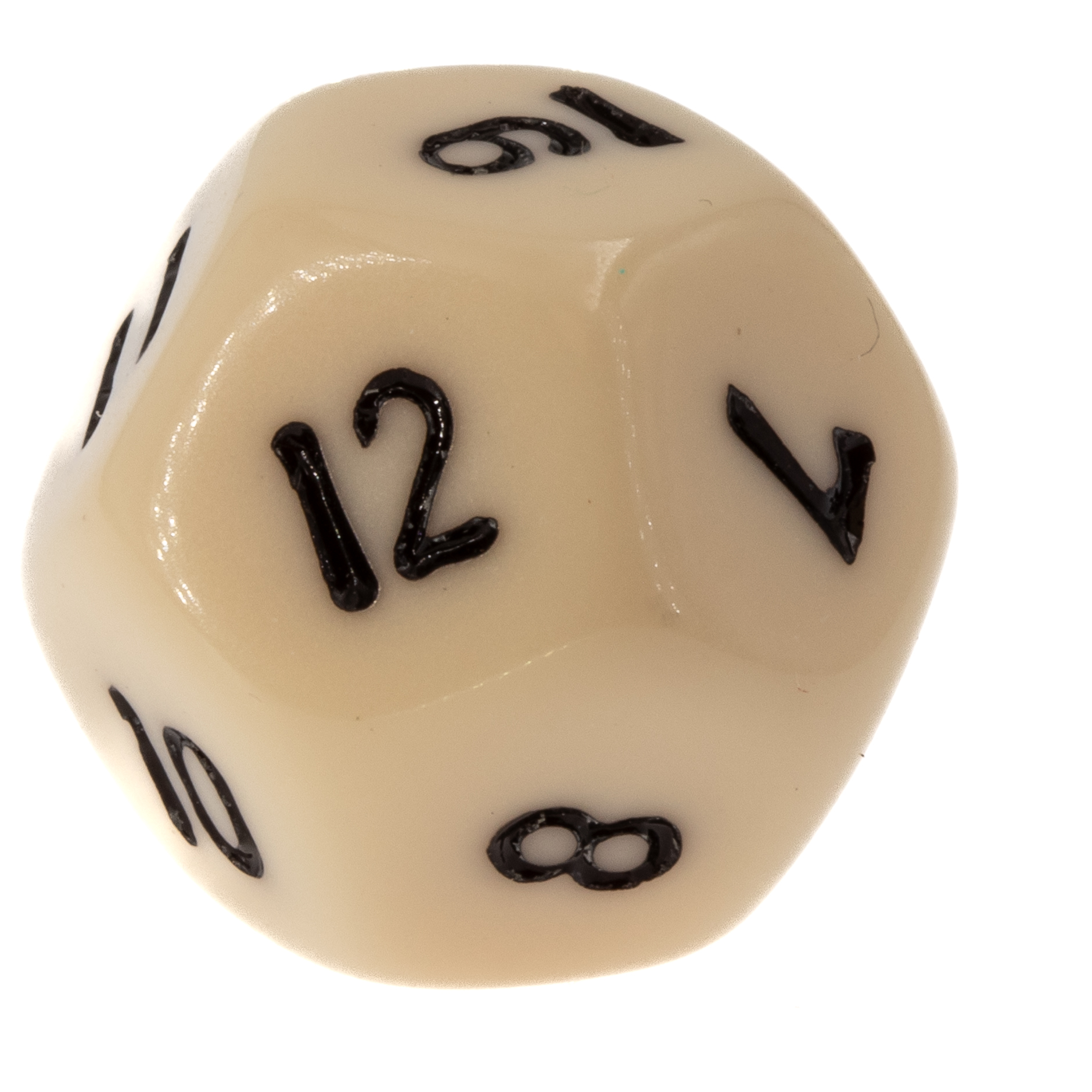 W12 Würfel in elfenbein / schwarz Satt