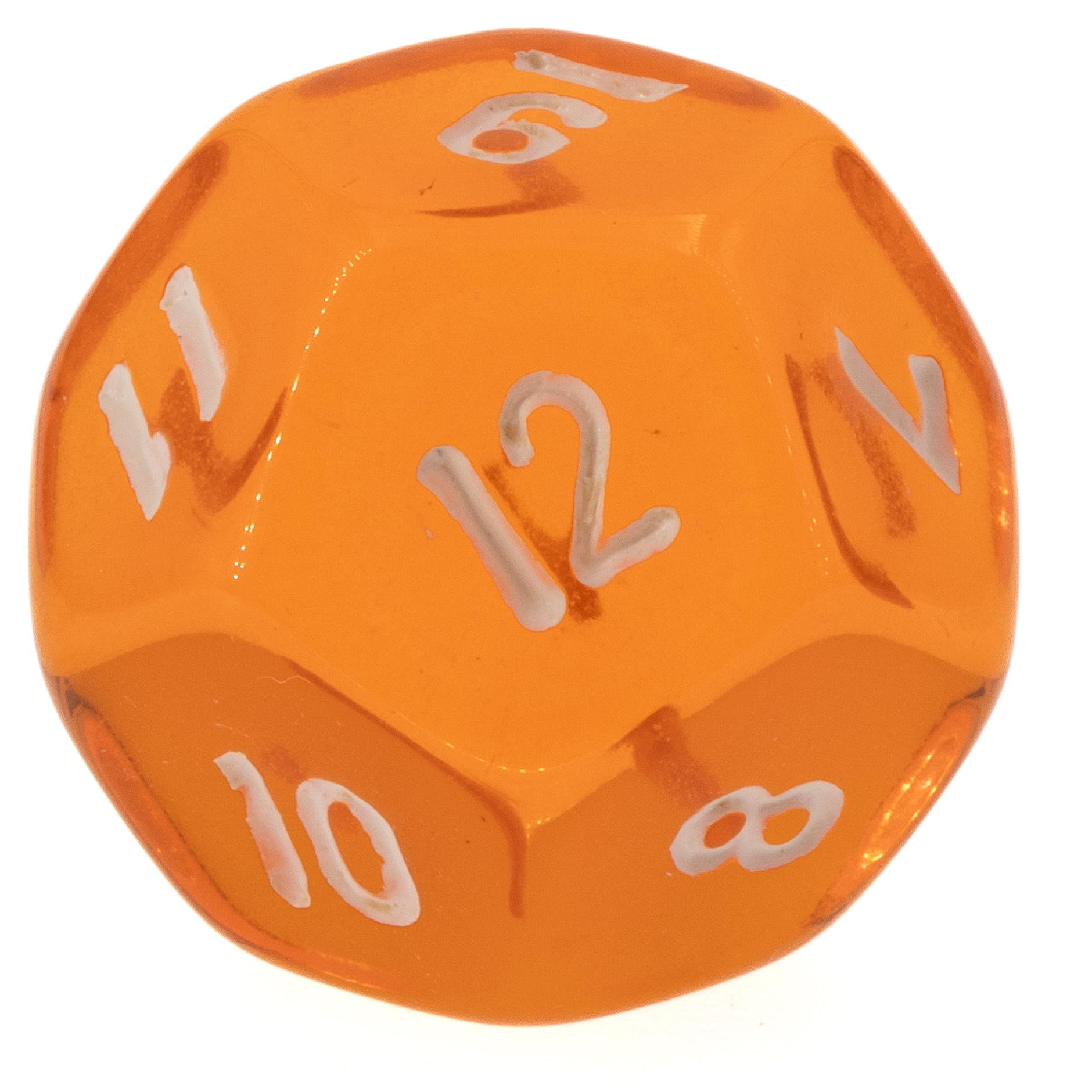 W12 Würfel in orange / weiß Transparent