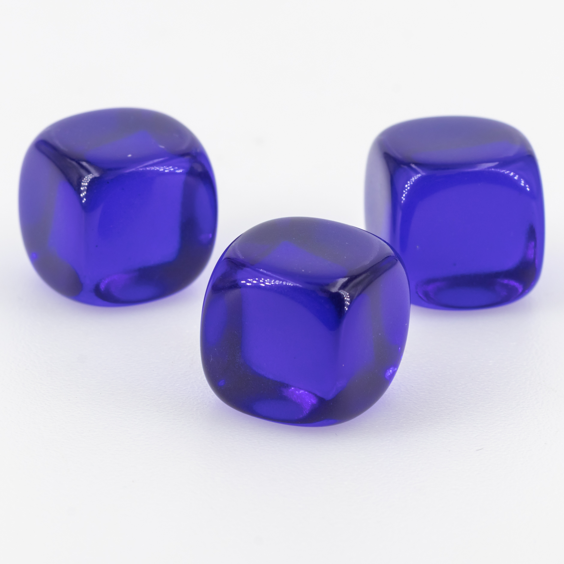 16mm Blanko Würfel in dunkelblau Transparent