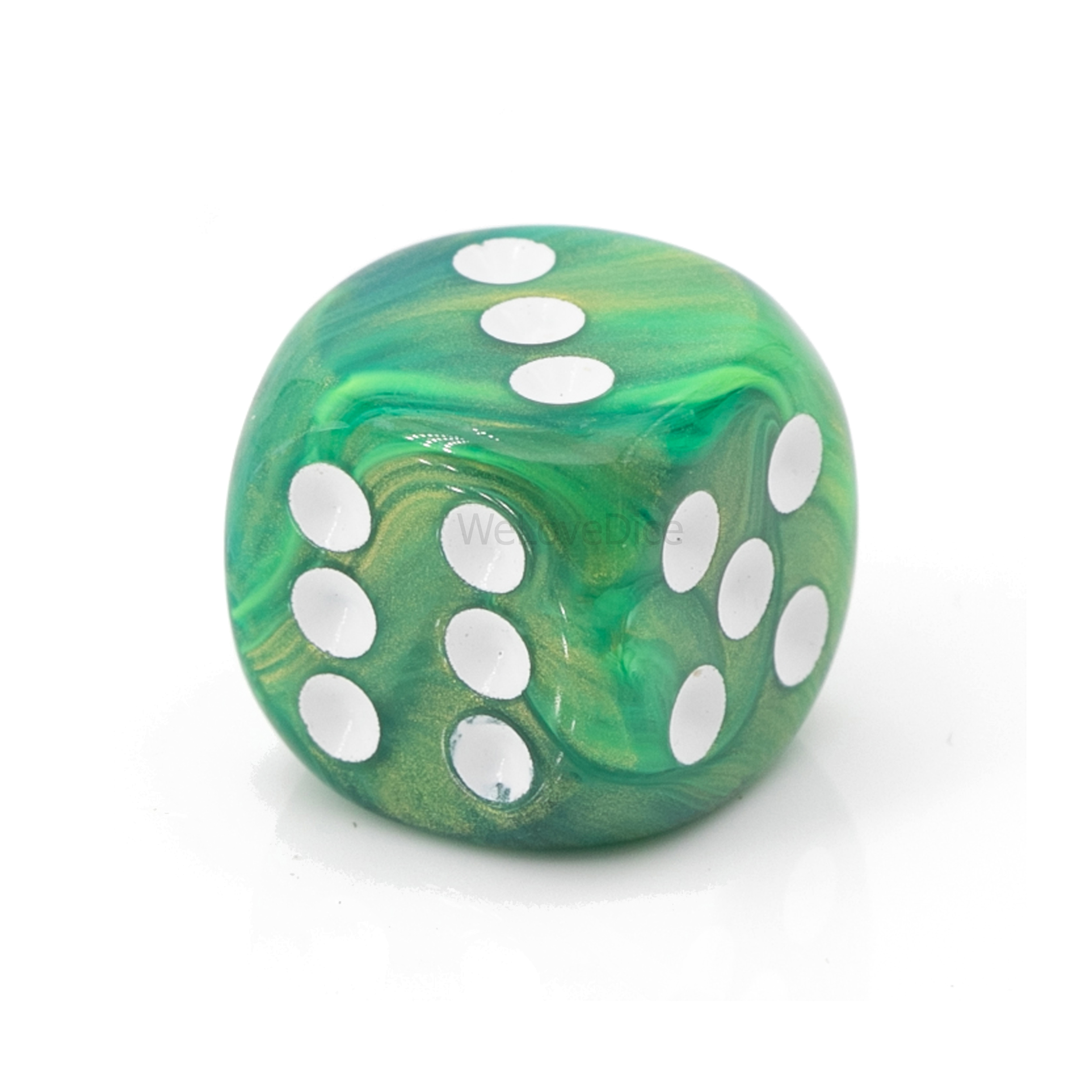 16mm Würfel in goldgrün / weiß Marmor