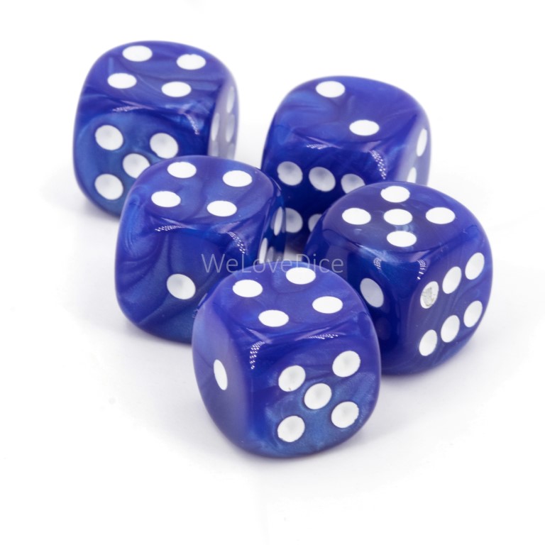 10mm Würfel in blau / weiß Seide