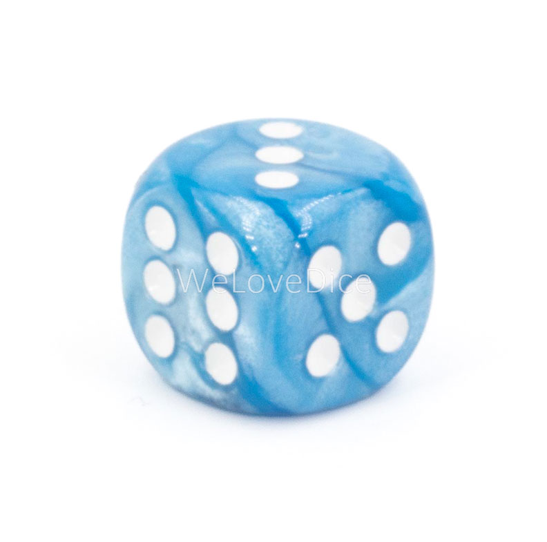 16mm Würfel in blau /weiß Seide