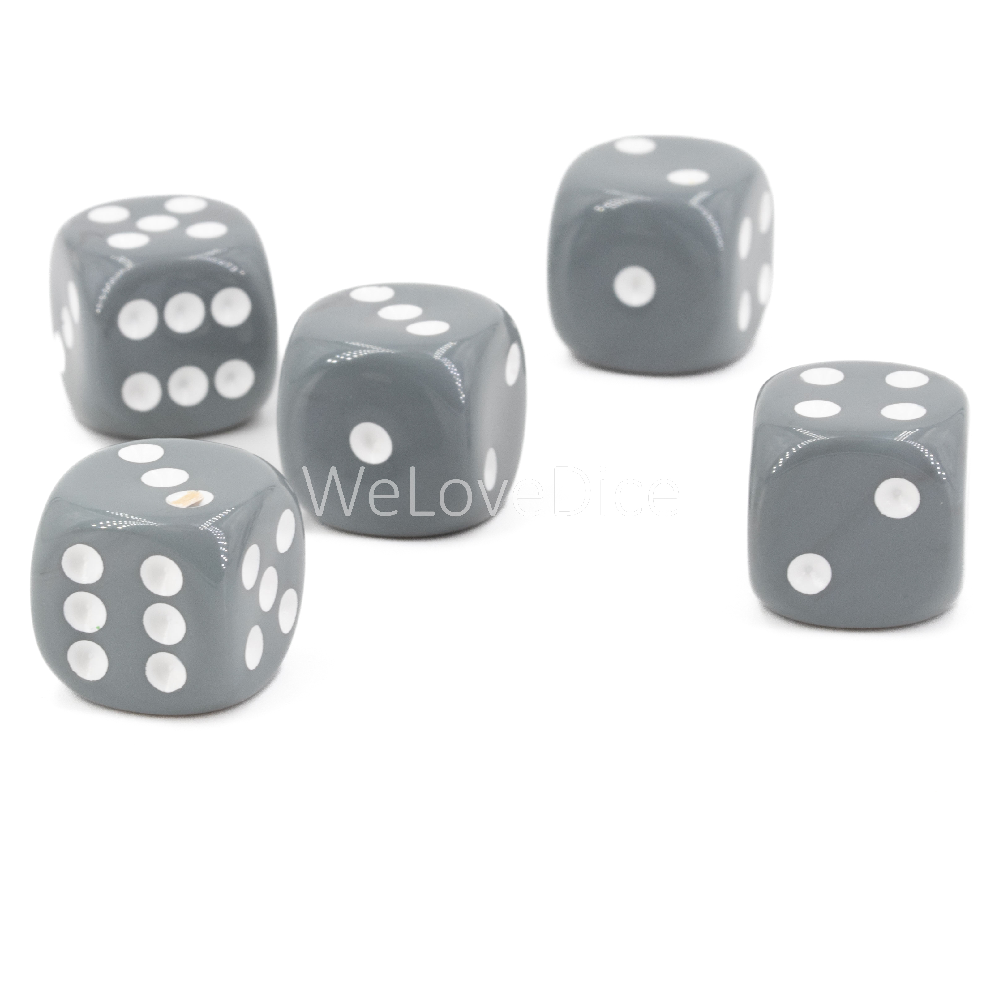 14mm Würfel in grau /  weiß Satt