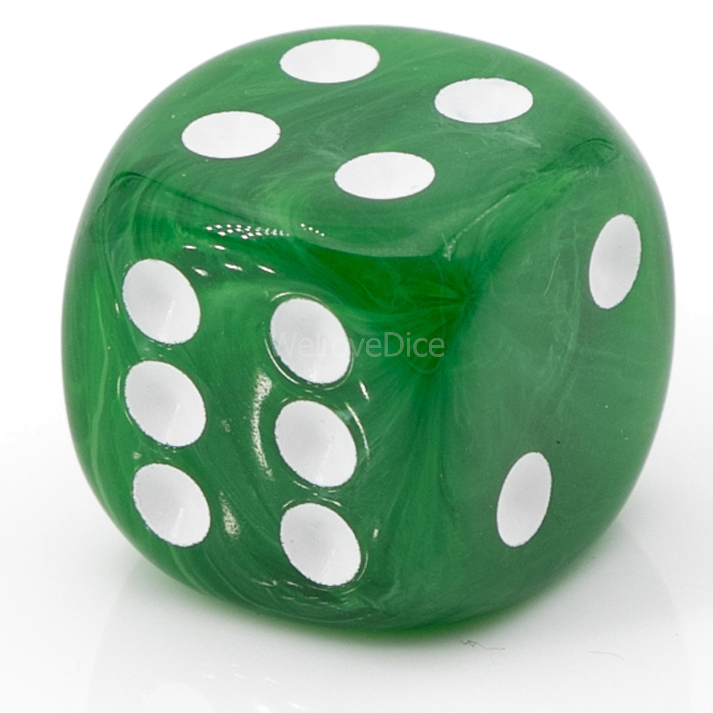 25mm Würfel in grün / weiß Marmor