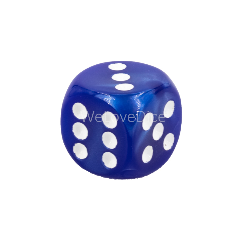 14mm Würfel in blau / weiß Seide