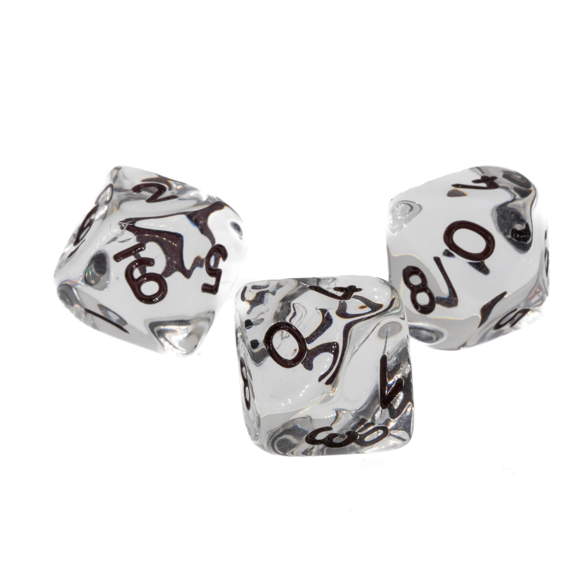 W10 Würfel in glasklar transparent / schwarz Transparent