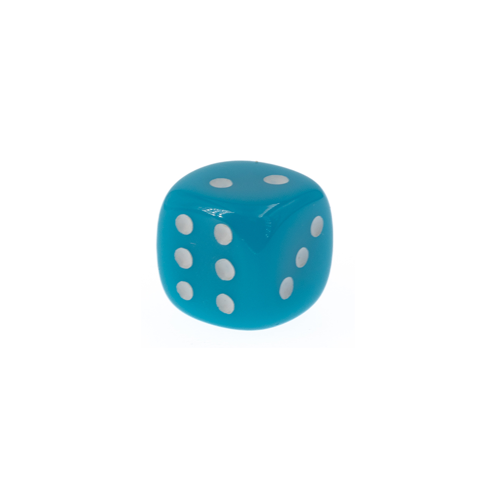10mm Würfel in türkis / weiss Satt