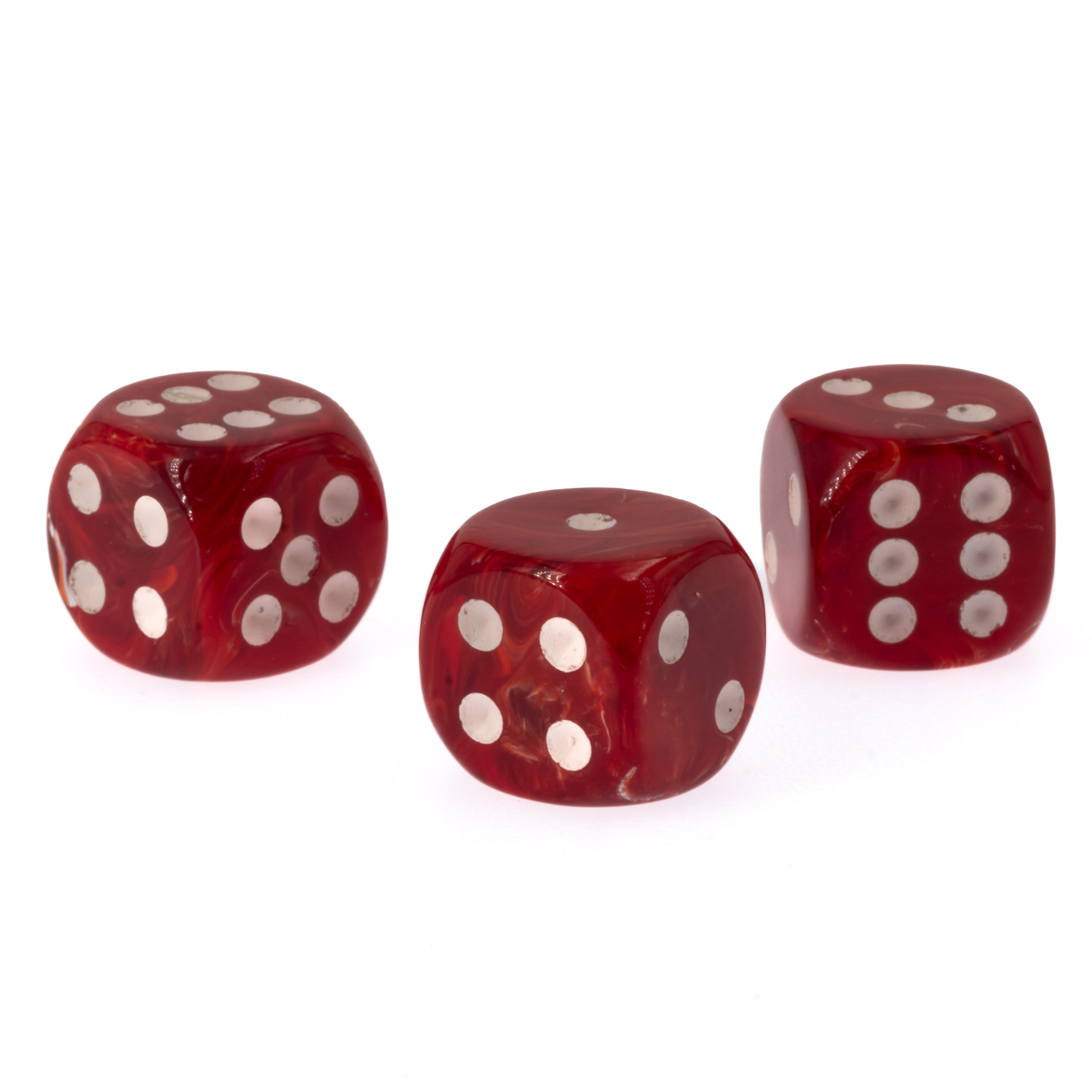 14mm Würfel in rot marmor / gold Marmor