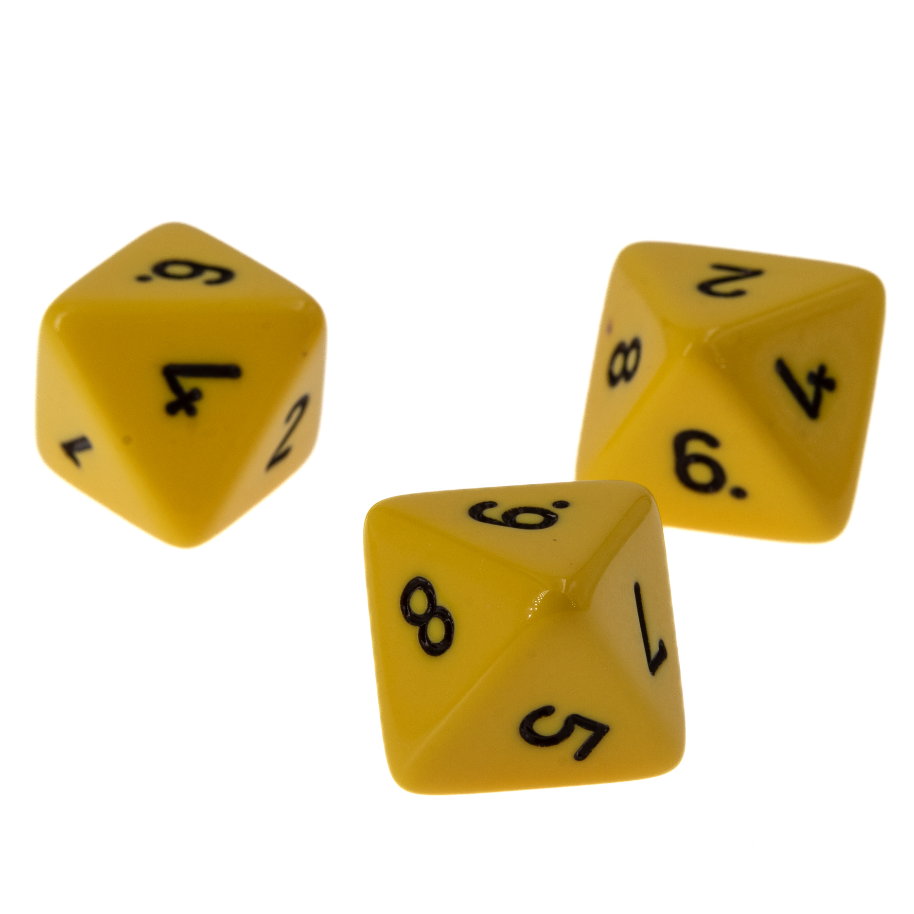 W8 dice in gelb / schwarz Satt