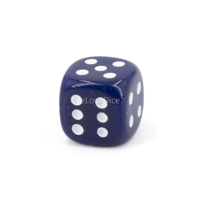 12mm Würfel in dunkelblau / weiß Satt