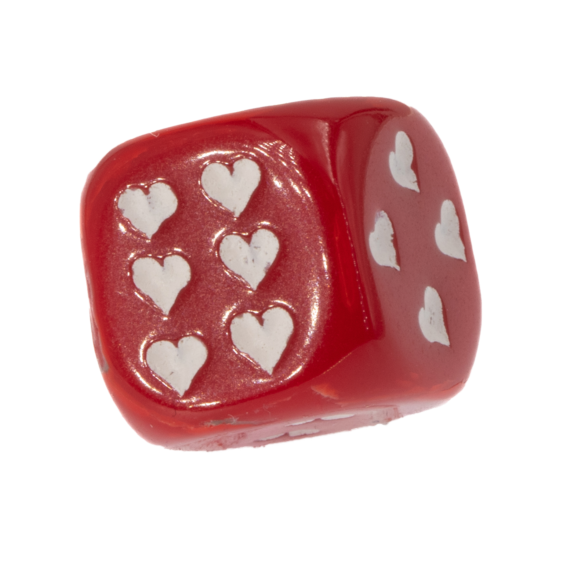 Herz Würfel in rot / weiß Satt