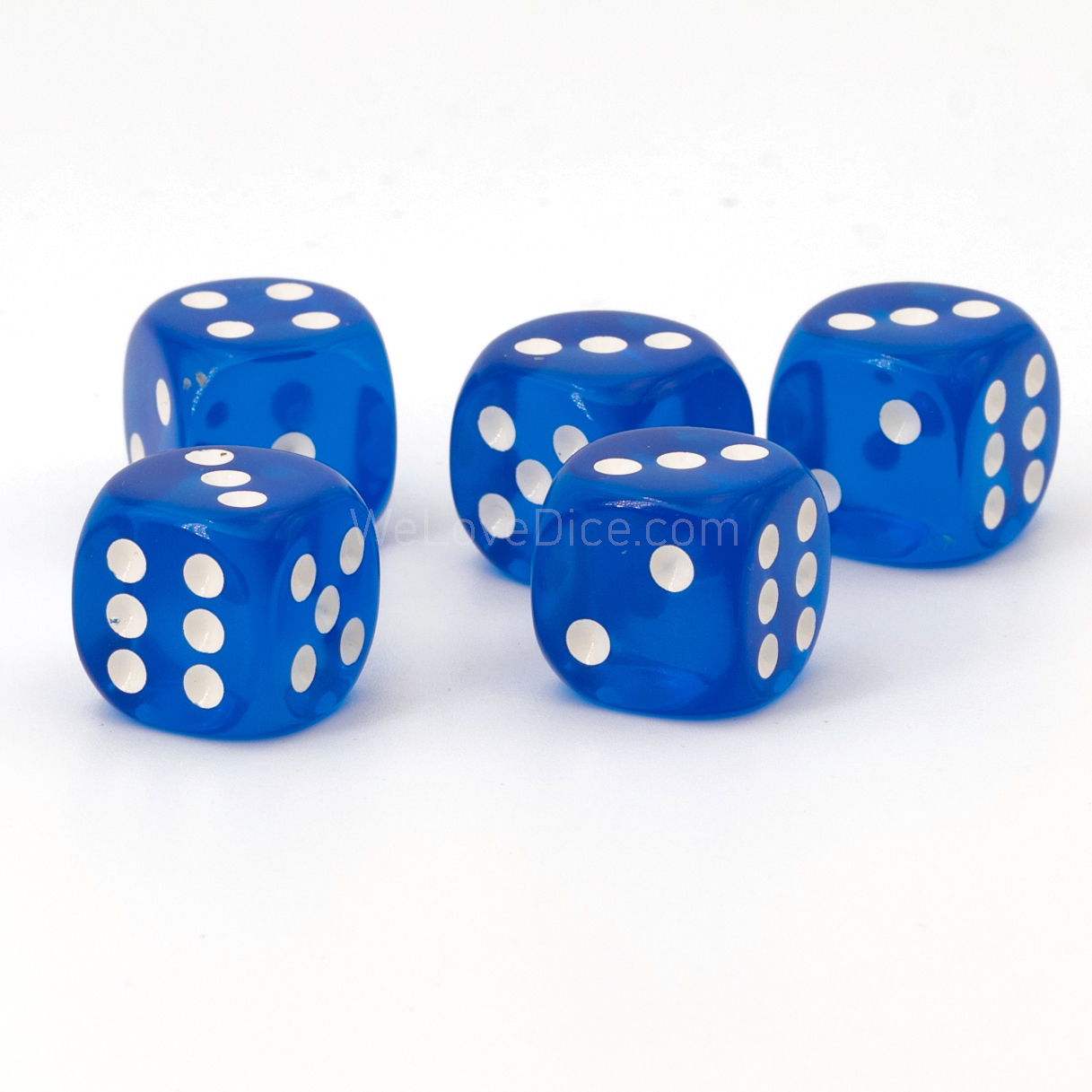 10mm Würfel in blau / weiß Transparent