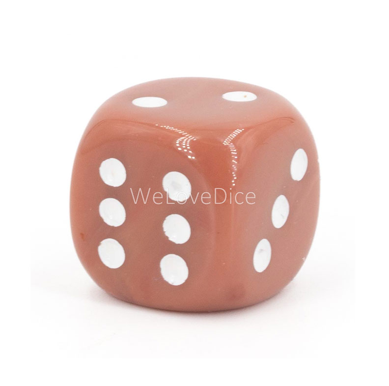 16mm Würfel in braun / weiss Satt