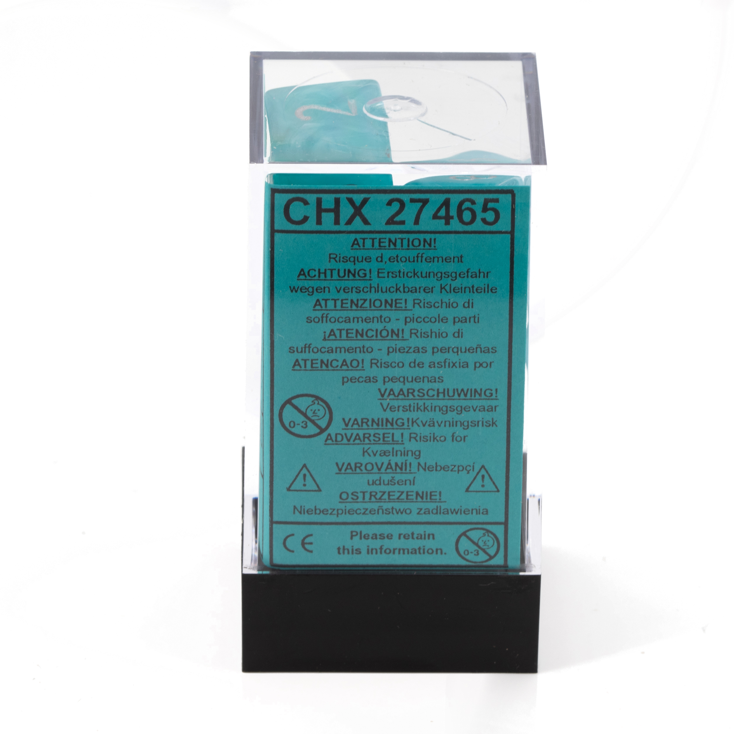 Cirrus®  Polyhedral Aqua / silber 7-Würfel Set