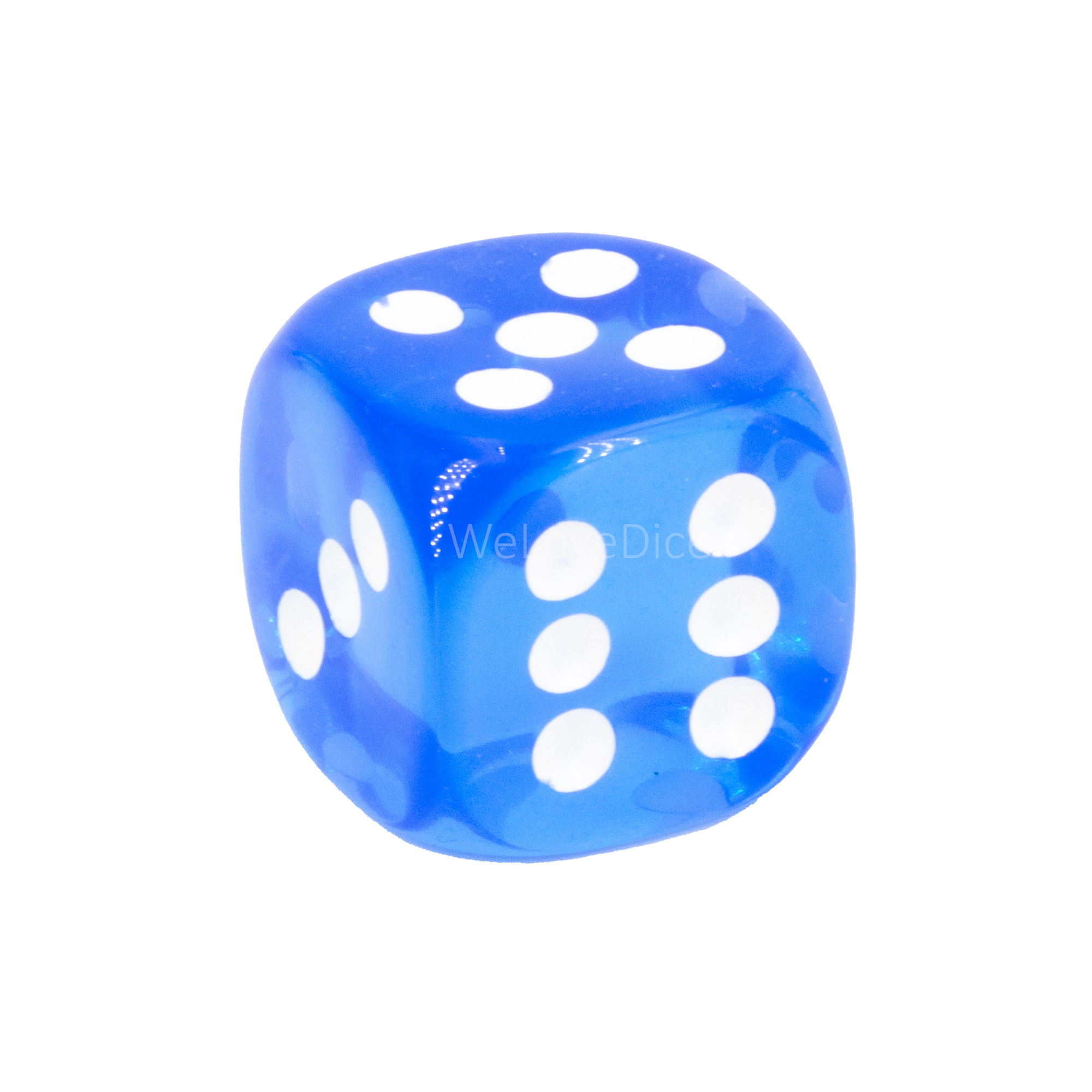 16mm Würfel in wolkenblau / weiß Transparent