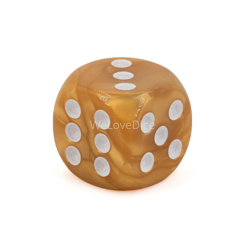 16mm Würfel in goldfarben / weiß Seide