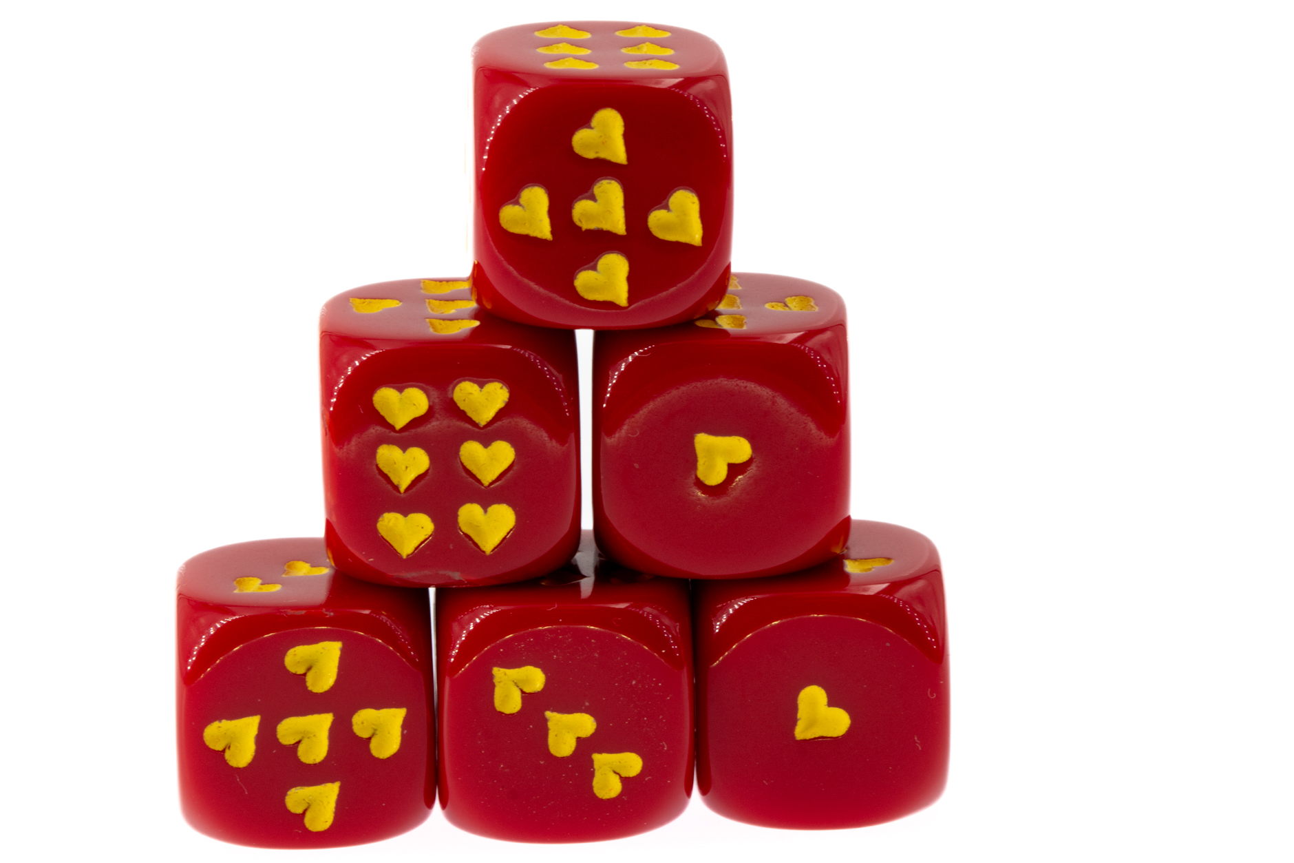 Herz Würfel in rot / gelb Satt