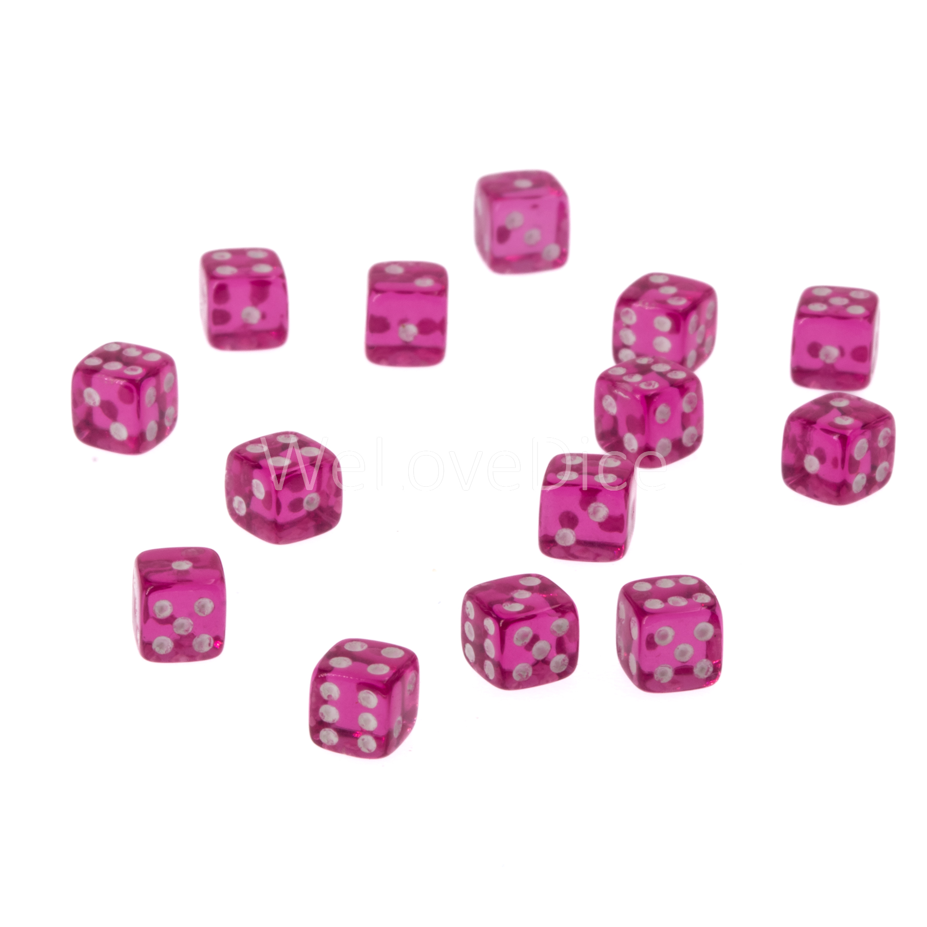 5mm Würfel in himmber sorbet / Weiß Transparent