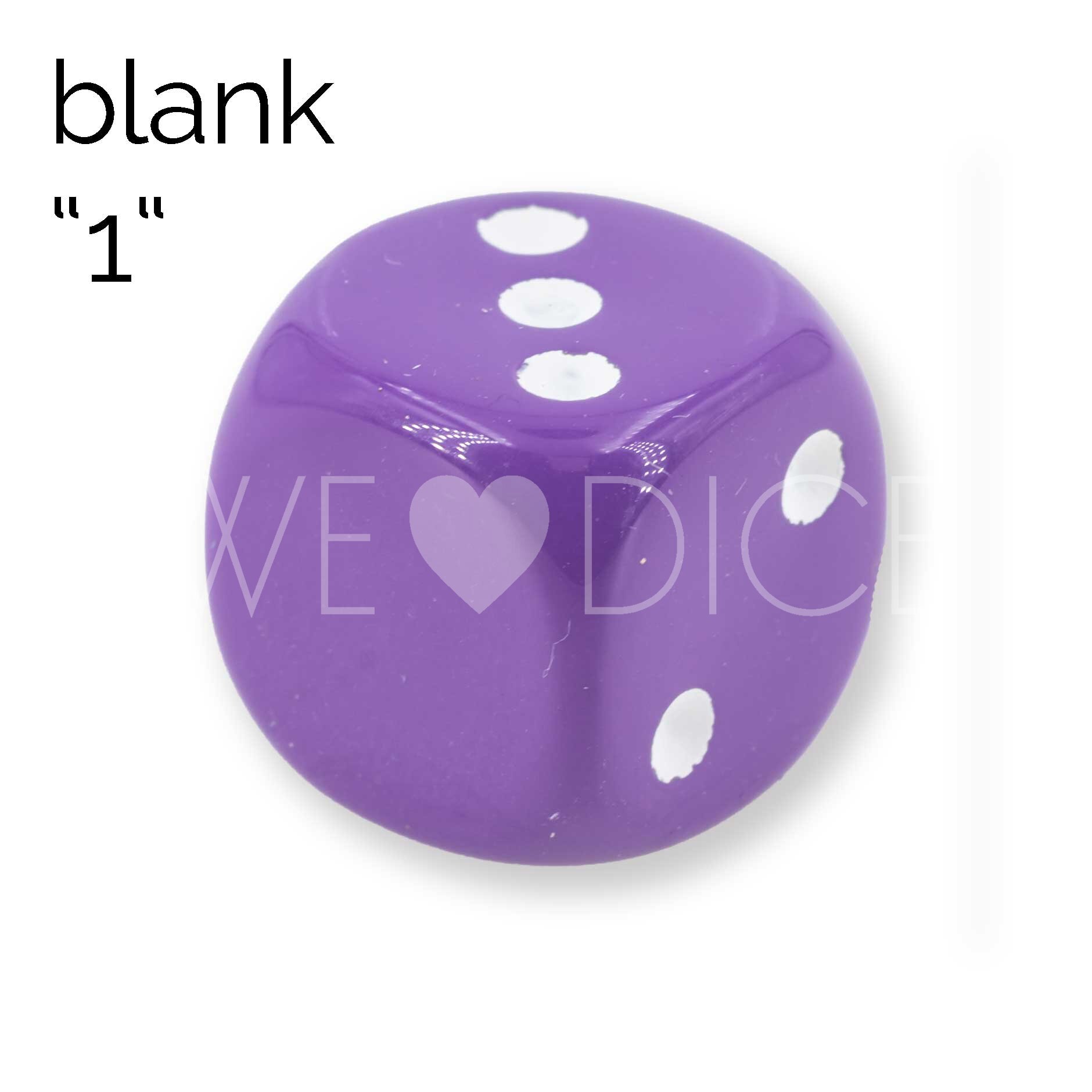 16mm Würfel in lila / weiß Satt ohne "1"