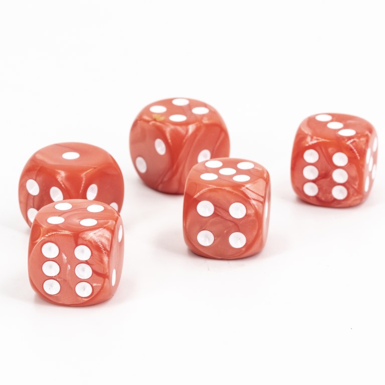 10mm Würfel in rot / weiß Seide