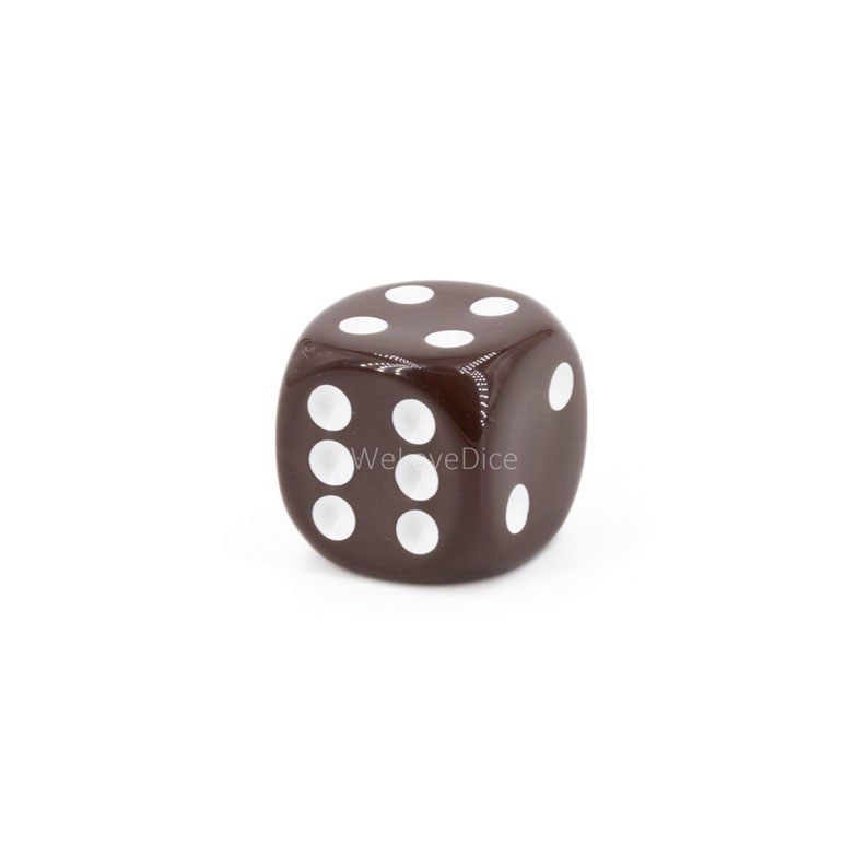 10mm Würfel in braun / weiß Satt