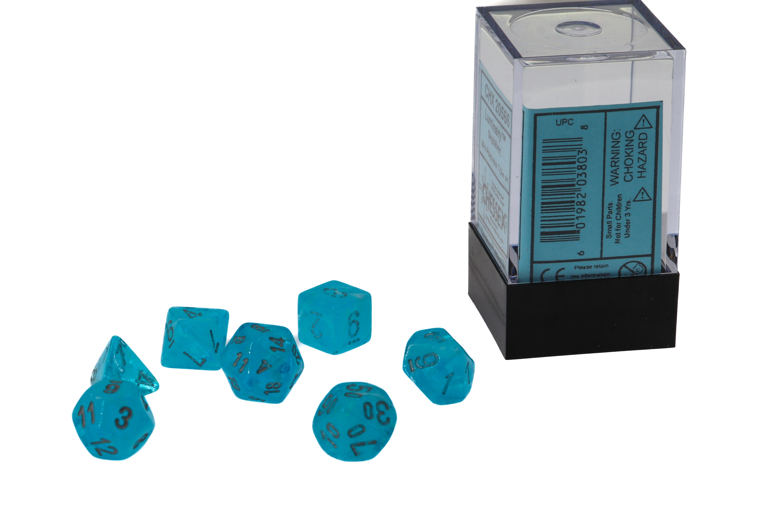 Mini-hedral Luminary™ Polyhedral Himmel / silber 7-Würfel Set